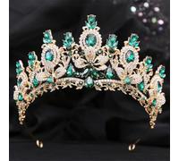 Tiara da sposa vintage con strass corona accessori per capelli da sposa Boho perla copricapo oro EN8