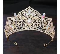 Tiara da sposa vintage da donna con brillanti strass di cristallo AB, un copricapo dichiarazione per concorsi e cerimonie, Tiaras, Cristallo