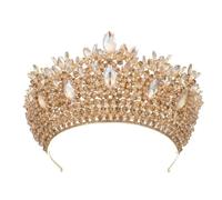 Tiara di cristallo fatta a mano con perline di cristallo colorato strass copricapo sposa grande corona da concorso, Tiaras, Strass