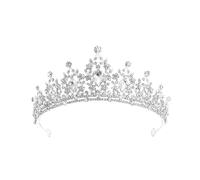 Tiara Di Cristallo For Le Donne, Vintage For Spose, Da Principessa For Ragazze, Festa Compleanno Halloween Adatta A Molte Occasioni(Silver)