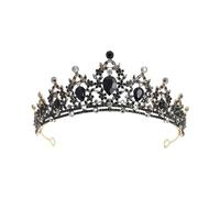 Tiara Di Cristallo For Le Donne, Vintage For Spose, Da Principessa For Ragazze, Festa Compleanno Halloween Adatta A Molte Occasioni(Black)