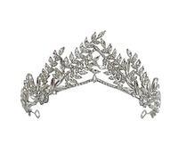 Tiara di Diamanti, Corona da Sposa con Foglia di Cristallo di Lusso, Tiara da Sposa, Copricapo e Corona, Tiara alla Moda, Accessori per Capelli con Strass
