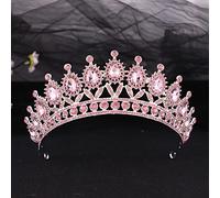 Tiara di Diamanti, diademi da Sposa di Lusso con Cristalli Rosa, Corona con Strass, diadema, Fascia per Capelli, Accessori per Capelli da Sposa