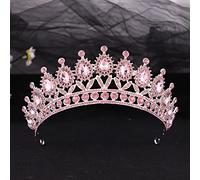 Tiara di Diamanti, diademi da Sposa di Lusso con Cristalli Rosa, Corona con Strass, diadema, Fascia per Capelli, Accessori per Capelli da Sposa
