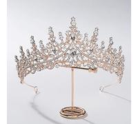 Tiara di Diamanti, diademi da Sposa in Cristallo Oro Rosa, Corona con Strass, diadema, Fascia per Capelli, Accessori per Capelli da Sposa
