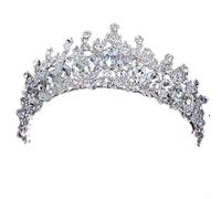 Tiara di Diamanti, magnifica Corona da Sposa con Strass, Tiare, Perline di Cristallo placcate in Argento Vintage, diadema per Donne, Accessori per Capelli