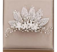 Tiara di Diamanti, Perle, Fiori, Foglie, Strass, forcina per Capelli da Sposa, Accessori per Capelli da Donna, Tiara da Sposa, Fascia per Capelli, Fermaglio