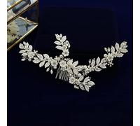 Tiara di Diamanti, Pettine per Capelli da Sposa, con Foglia alla Moda, Cerchietto di Perle, Accessori per Capelli da Sposa
