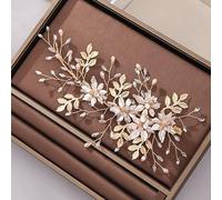 Tiara di Diamanti, Tiara di Cristallo Dorato e Strass, Fiore, forcina per Capelli da Sposa, Accessori per Capelli Fatti a Mano, forcina per Capelli da Sposa, Accessori per Capelli da Sposa, Tiara