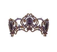 Tiara di Diamanti Tiara Nuziale di Cristallo con Fiori Viola Corona Nuziale Tiara di Strass Dorati Accessori per Capelli da Sposa