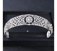 Tiara di Diamanti, Tiare e corone in Cristallo Vintage, Corona di Strass Color Argento, Tiara diadema per Donna, Sposa, Accessori per Capelli da Sposa
