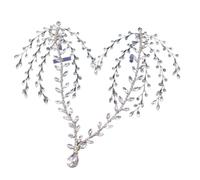 Tiara Elfica,Diadema Donna A265 Cerchietto da sposa in zircone, diademi di cristallo di lusso for donna, copricapo da sposa, catena for la fronte, accessori for capelli, copricapo con strass(A445-S)
