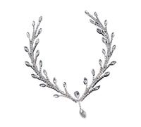 Tiara Elfica,Diadema Donna A265 Cerchietto da sposa in zircone, diademi di cristallo di lusso for donna, copricapo da sposa, catena for la fronte, accessori for capelli, copricapo con strass(DZ032-S)