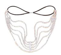 Tiara Elfica,Diadema Donna Catena for capelli con strass alla moda, gioielli da sposa for donne, bellissima fascia for capelli con cristalli, accessori for capelli, regali(TYPE 1 Silver)