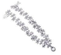 Tiara Elfica,Diadema Donna Cerchietto for la fronte da sposa con strass, copricapo da donna, a forma di goccia d'acqua, con pettini HP465(HP470)