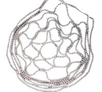 Tiara Elfica,Diadema Donna Copricapo vintage con cristalli e strass, con catena di cristallo e fascia in rete for il ballo di fine anno da donna(SILVER PLATED)