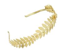 Tiara Elfica,Diadema Donna Forcine for capelli a forma di foglia, corona, tiara, fascia for capelli, accessori for capelli da donna, copricapo da sposa, gioielli da sposa(Light Yellow Gold Color)