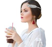 Tiara Elfica,Diadema Donna Forcine for capelli a forma di foglia, corona, tiara, fascia for capelli, accessori for capelli da donna, copricapo da sposa, gioielli da sposa(SILVER PLATED)