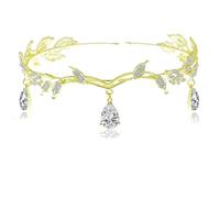 Tiara Elfica,Diadema Donna Forcine for capelli a forma di foglia, corona, tiara, fascia for capelli, accessori for capelli da donna, copricapo da sposa, gioielli da sposa(Antique Silver Plated)