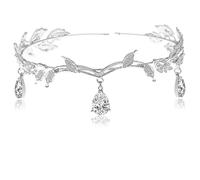 Tiara Elfica,Diadema Donna Forcine for capelli a forma di foglia, corona, tiara, fascia for capelli, accessori for capelli da donna, copricapo da sposa, gioielli da sposa(Gold)