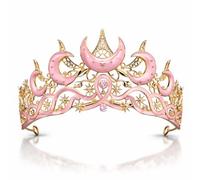 Tiara gotica nera con luna e stella, per donne e ragazze, copricapo da strega celeste retrò con luna crescente e stelle, accessorio per travestimenti, cosplay, feste di Halloween, balli, matrimoni