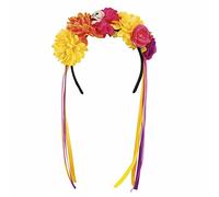 Tiara La Pelona Dia de los Muertos con fiori e teschio, Modelli/Colori Assortiti, 1 Pezzo