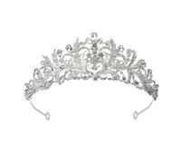 Tiara Matrimonio, Corona di Cristallo Tiara da Donna Diadema in Cristallo Corona da Principessa Regina, per Matrimoni, Balli di Fine Anno, Feste di Principesse, Feste di Compleanno (Argento-A)