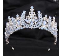 Tiara nuziale corona per sposa sposa strass corona accessori per capelli per le donne blu 6 9