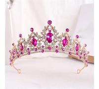 Tiara Nuziale Da Donna Con Cuore Di Cristallo Dorato - Diadema Da Concorso Con Strass, Velo, Tiara, Gioielli Per Capelli Da Sposa