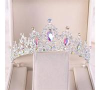 Tiara Nuziale Da Donna Con Cuore Di Cristallo Dorato - Diadema Da Concorso Con Strass, Velo, Tiara, Gioielli Per Capelli Da Sposa