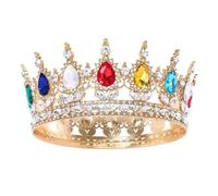 Tiara nuziale da principessa, corone rotonde con cristalli, corone per capelli