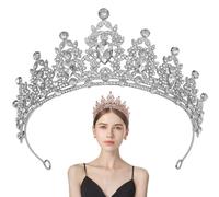 Tiara per donne Sparkling Crystal Queen Crowns Princess Tiara Bride Hair Accessori per donne Birthday Halloween Cosplay Christmas Party Gifts Silver