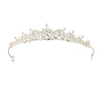 Tiara per matrimonio, corona regina, diadema da sposa, corona regina, corona di cristallo, elegante corona dorata, diadema per sposa, piccola corona per capelli, per matrimoni, balli, compleanni e