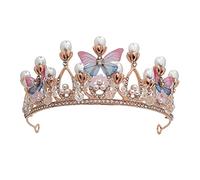 Tiara per Ragazze, Fascia per la Testa della Corona Principessa Scintillante con, Accessori per la Festa di Compleanno per Bambini, Damigelle, Ragazza di Fiori, Costume, Tea