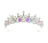 Tiara Principessa Barocca Conchiglia e Cristalli Blu