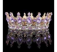 Tiarate corona di gioielli per capelli per donne roba blu cristallo da sposa tiade corona di grandi dimensioni festeggiate per matrimoni damigella damigella per capelli principessa corona royal