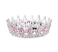 Tiarate di colore argento di moda corone di cristallo regina principessa diadema bridal rotonda corona gioielleria per matrimoni abitanti per capelli (colore: hg237-01)