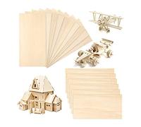 Tiardey 10 Pezzi (200 x 100 x 2 mm) Fogli di Legno di balsa Fogli Sottili di Legno di balsa Tavola di Compensato Non finita per la casa in Legno Fai-da-Te Progetti di Modelli di Navi per Aerei