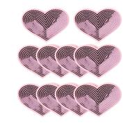 Tiardey 10 Pezzi di Toppa termoadesiva a Forma di Cuore Rosa per Vestiti, Kit di Riparazione e Decorazione per Cucire, Toppa con Paillettes, Applique per Riparazione e Personalizzazione di Tessuti