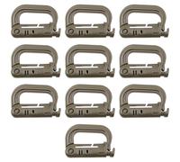 Tiardey 10 Pezzi Moschettone Tattico D-Ring Accessori Molle Moschettone in Plastica per Arrampicata Escursionismo all'Aria Aperta