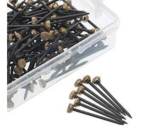 Tiardey 120 Pezzi Appendini in Ottone Chiodi Chiodi in Acciaio per Appendere Quadri Appendini per cornici Chiodi per Appendere Chiodi Neri e Testa in Ottone per appendini per Quadri