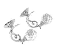 Tiardey 2 Pezzi di Cristallo Trasparente fermatenda a Parete Nappa Tenda tieback Gancio Drappeggio tiebacks Gancio Vestiti Cappotto Cappello Asciugamano Appendiabiti (Argento)