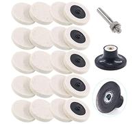 Tiardey 21 pezzi 2"disco in tessuto di lana compressa per lucidatura a disco,ruote con supporto per disco da 1 pezzo e gambo da 1/4",perfetto per progetti di lucidatura