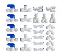 Tiardey 25 Pezzi Set di Collegamento Universale Adattatore Raccordo connettore Filtro Acqua Raccordo per Tubo Flessibile da 1/4 di Pollice Tubo Flessibile Frigorifero Tubo Flessibile Acqua