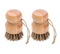 Tiardey 2PCS Brosse à Vaisselle en Bambou Brosse à Vaisselle en Bois Eco Naturel Fibre de Sisal Brosse à Vaisselle pour Laver la Vaisselle en Fonte Casseroles Casseroles Poêle ?Vier