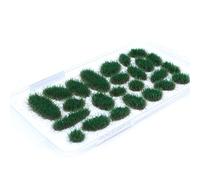 Tiardey 32 Pezzi Ciuffo d'erba statico 6 mm Ciuffi di Erba Sintetica autoadesiva Ferrovia statica autoadesiva Modello statico Autoadesivo - Verde Scuro