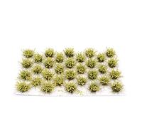 Tiardey 32 Pezzi ciuffo d'erba statico 8 mm Autoadesivo Erba statica ferrovia modellazione Erba Artificiale Wargaming Modello Terreno - Giallo Chiaro