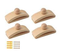 Tiardey 4 Pezzi Porta arazzi Appendiabiti da Parete in Legno per Esposizione di Artigianato in Tessuto Autoadesivo Avorio