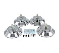 Tiardey 4 Piedini Regolabili per Tavoli da Biliardo, Calcio Balilla, Air Hockey, Ping Pong e Hockey ad Aria, Argento, Cromati, Plastica, Rotondi, 12.7 cm x 5-7 cm, 100 libbre, Kit di 4 Pezzi