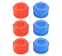 Tiardey 6 Pezzi Filtro valvola Ingresso Lavatrice Filtro Tubo Ingresso Universale Filtro a Rete Rosso e Blu 2CM Set Filtro Ingresso per Accessori Estensione Lavatrice